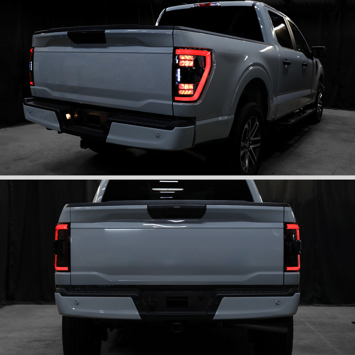 Spec-D Tuning - 2021–2023 Ford F-150 LED Tail Lights w/ Switchback Sequential Turn Signals (Black Housing / Clear Lens) - LT-F15021BKLED-SQ-RS