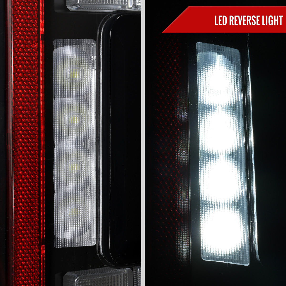 Spec-D Tuning - 2021–2023 Ford F-150 Red LED Tail Lights w/ Switchback Sequential Turn Signals (Matte Black Housing / Clear Lens) - LT-F15021JRLED-SQ-RS