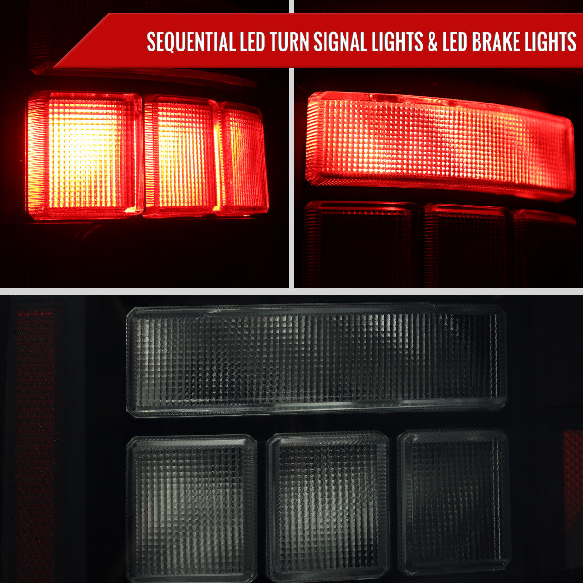 Spec-D Tuning - 2021–2023 Ford F-150 LED Tail Lights w/ Switchback Sequential Turn Signals (Black Housing / Smoked Lens) - LT-F15021SMLED-SQ-RS