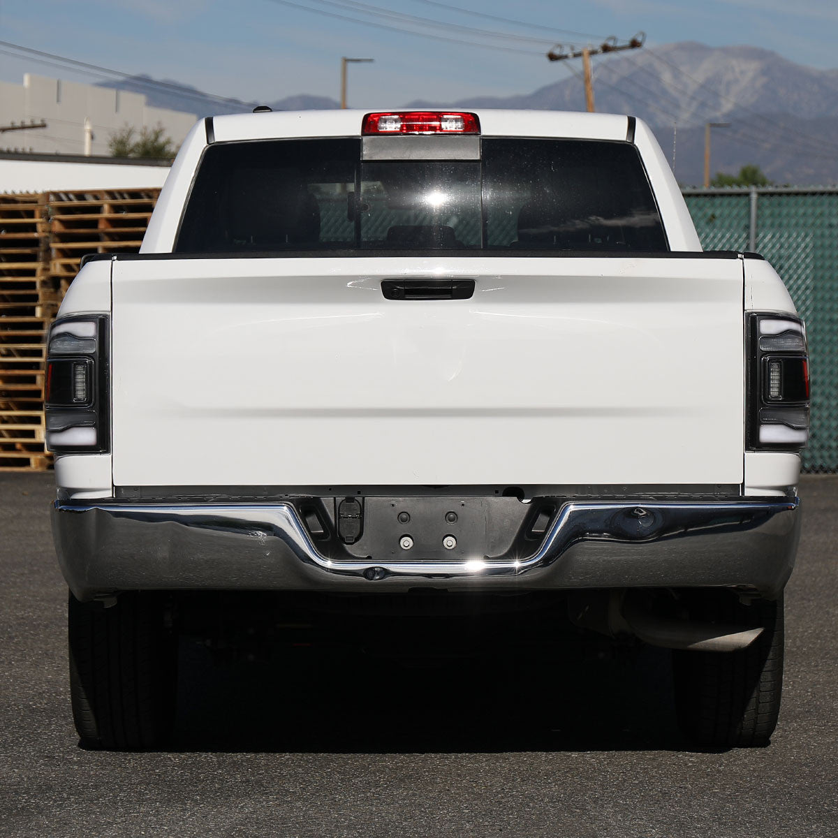 Spec-D Tuning - 2009-2018 Dodge RAM 1500/2019-2022 RAM 1500 Classic/2010-2018 RAM 2500 3500 LED Bar Tail Lights (Matte Black Housing/Clear Lens) - LT-RAM09JMLED-RS