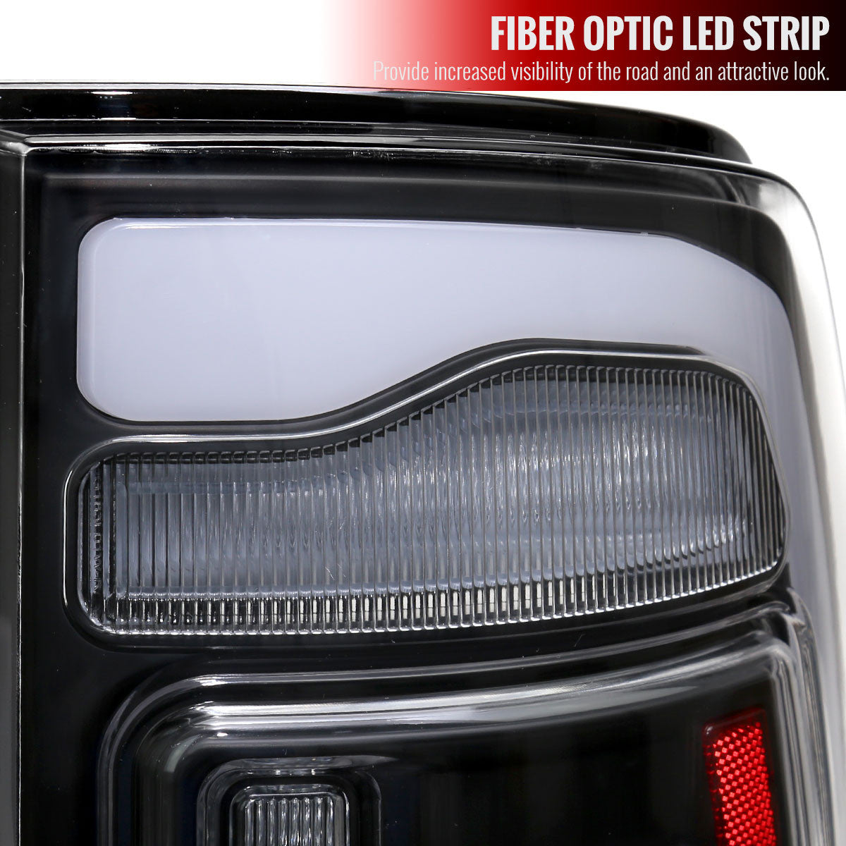 Spec-D Tuning - 2009-2018 Dodge RAM 1500/2019-2022 RAM 1500 Classic/2010-2018 RAM 2500 3500 LED Bar Tail Lights (Matte Black Housing/Clear Lens) - LT-RAM09JMLED-RS