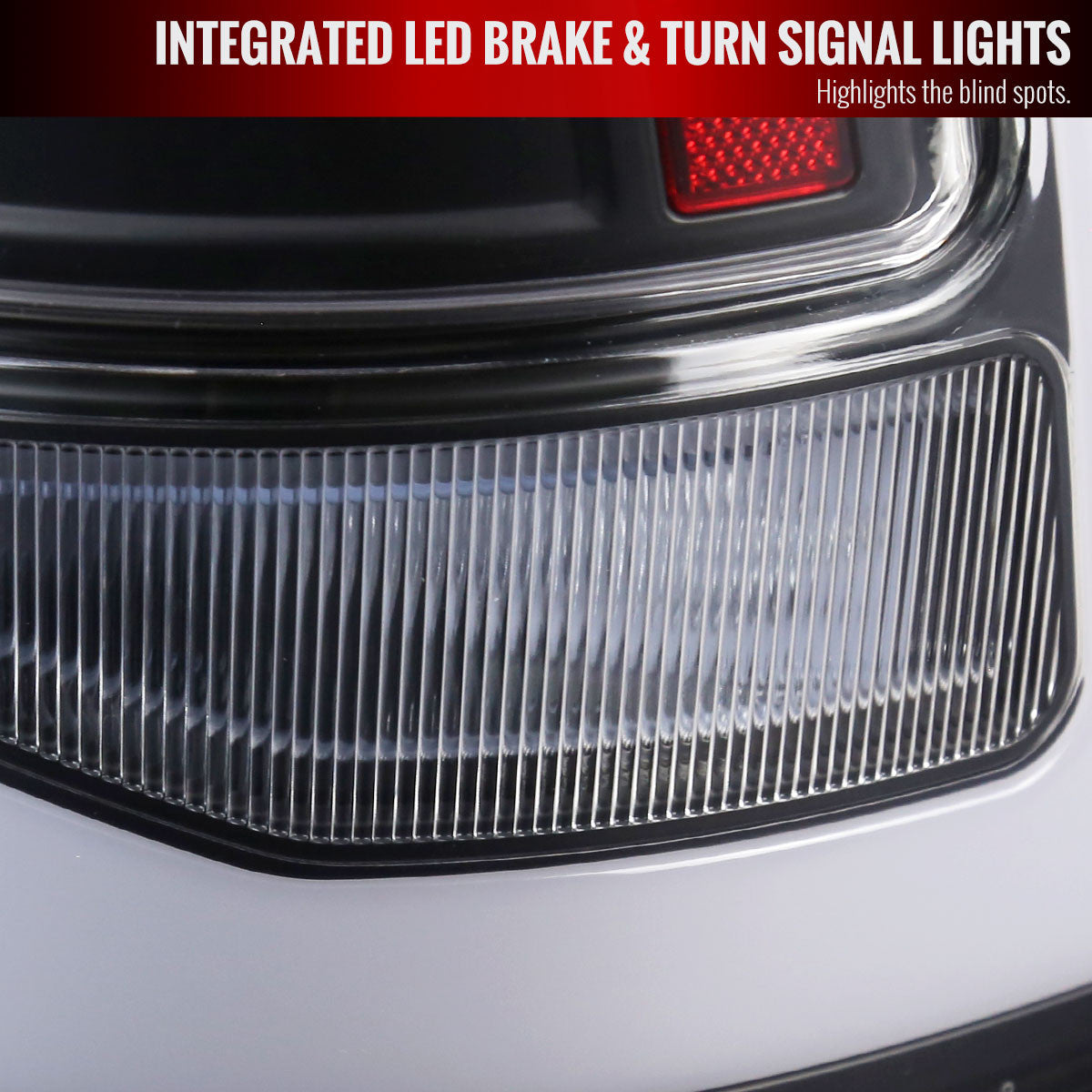 Spec-D Tuning - 2009-2018 Dodge RAM 1500/2019-2022 RAM 1500 Classic/2010-2018 RAM 2500 3500 LED Bar Tail Lights (Matte Black Housing/Clear Lens) - LT-RAM09JMLED-RS