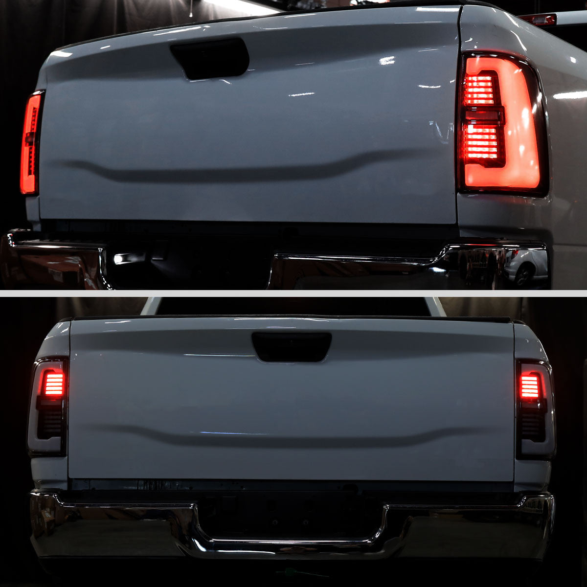 Spec-D Tuning - 2019-2024 Dodge RAM 2500/3500 LED Sequential Signal Tail Lights (Glossy Black Housing / Dark Smoked Lens) - LT-RAM1925BBLD-SQ-RS