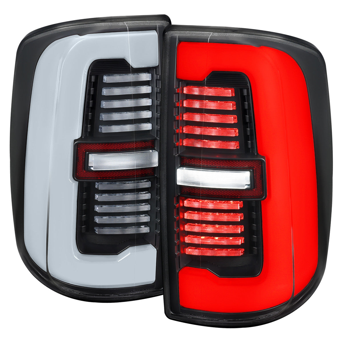 Spec-D Tuning - 2019-2024 Dodge RAM 2500/3500 LED Sequential Signal Tail Lights (Matte Black Housing / Clear Lens) - LT-RAM1925JMLD-SQ-RS
