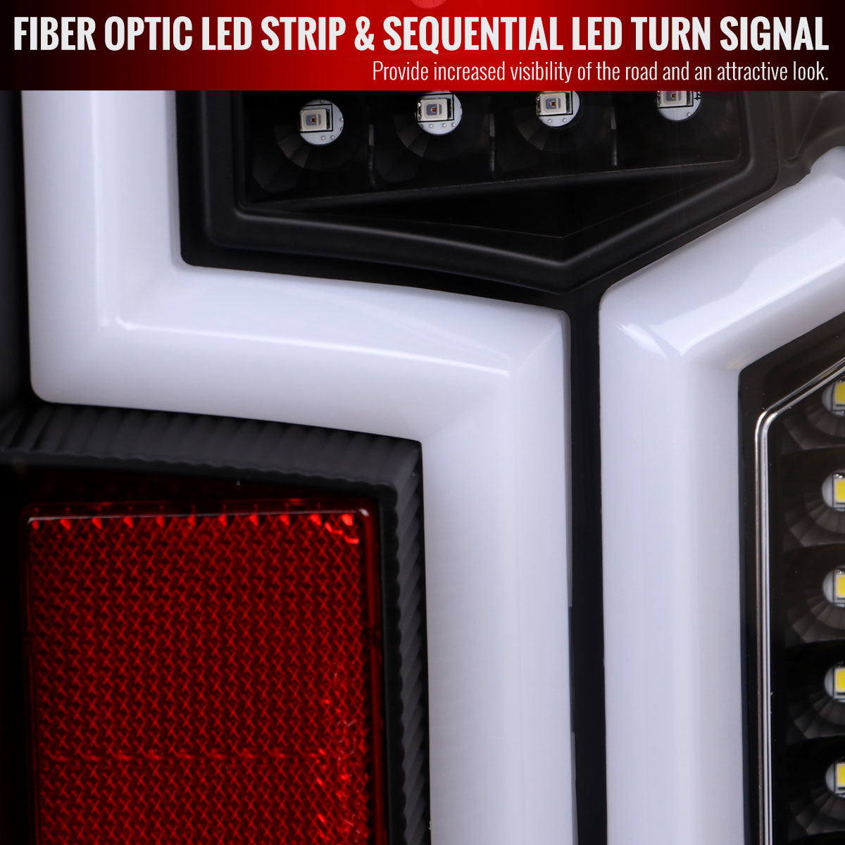 Spec-D Tuning - 2019-2024 Dodge RAM 2500/3500 LED Sequential Signal Tail Lights (Matte Black Housing/Clear Lens) - LT-RAM1925JMLD-SQ-TM