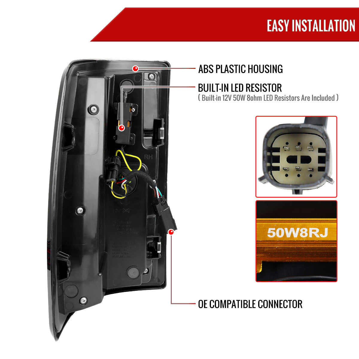 Spec-D Tuning - 2019-2024 Dodge RAM 2500/3500 LED Sequential Signal Tail Lights (Black Housing / Smoked Lens) - LT-RAM1925SMLD-SQ-RS
