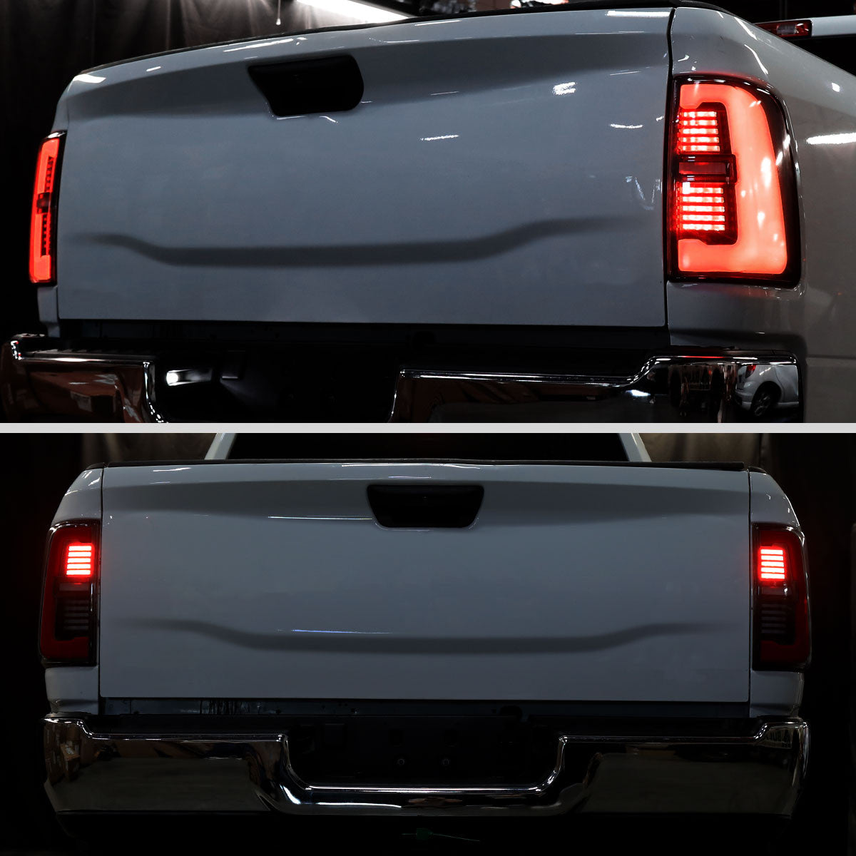 Spec-D Tuning - 2019-2024 Dodge RAM 2500/3500 LED Sequential Signal Tail Lights (Black Housing / Smoked Lens) - LT-RAM1925SMLD-SQ-RS