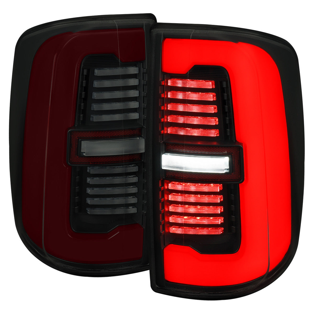 Spec-D Tuning - 2019-2024 Dodge RAM 2500/3500 LED Sequential Signal Tail Lights (Black Housing / Smoked Lens) - LT-RAM1925SMLD-SQ-RS