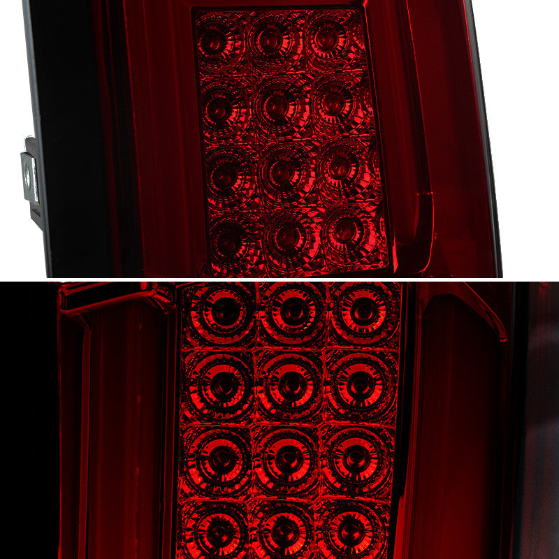 Spec-D Tuning - 2014-2019 Chevrolet Silverado 1500/ 2015-2019 Silverado 2500HD 3500HD GMC Sierra 3500HD LED Tail Lights (Chrome Housing/Red Smoked Lens) - LT-SIV14RGLED-TM