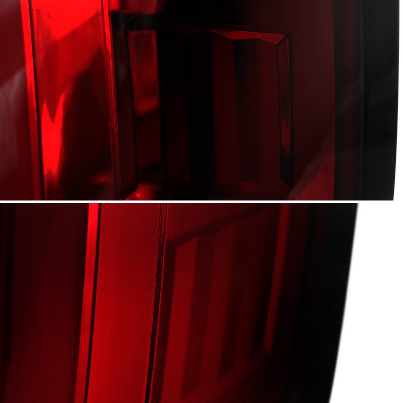 Spec-D Tuning - 2014-2019 Chevrolet Silverado 1500/ 2015-2019 Silverado 2500HD 3500HD GMC Sierra 3500HD LED Tail Lights (Chrome Housing/Red Smoked Lens) - LT-SIV14RGLED-TM