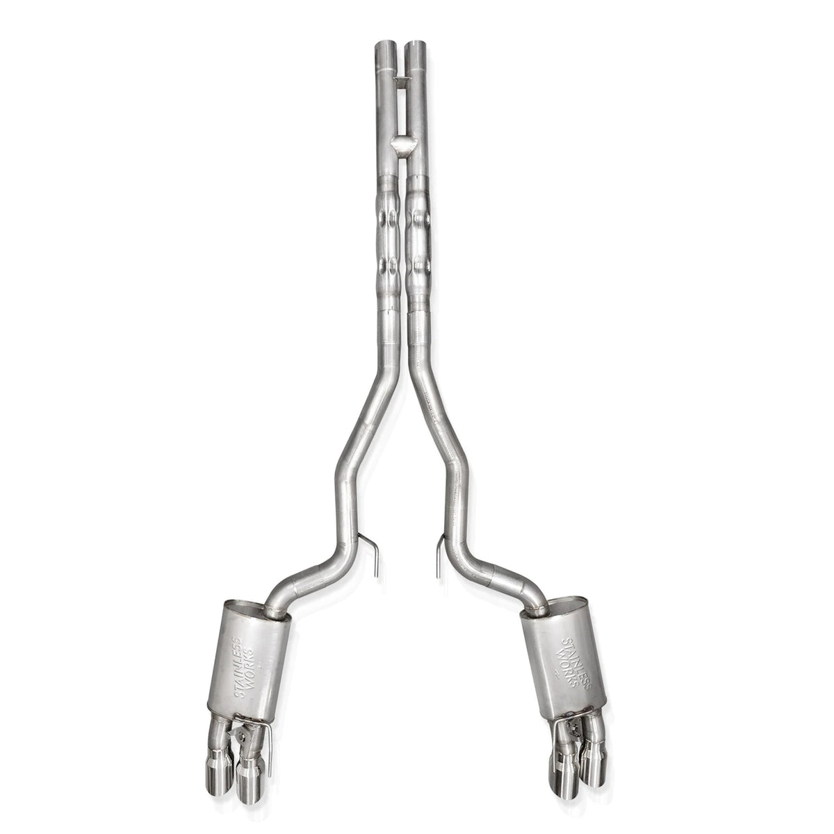 Stainless Works - 2024-26 Mustang GT Catback Quad Tips - M24QUADHFCR