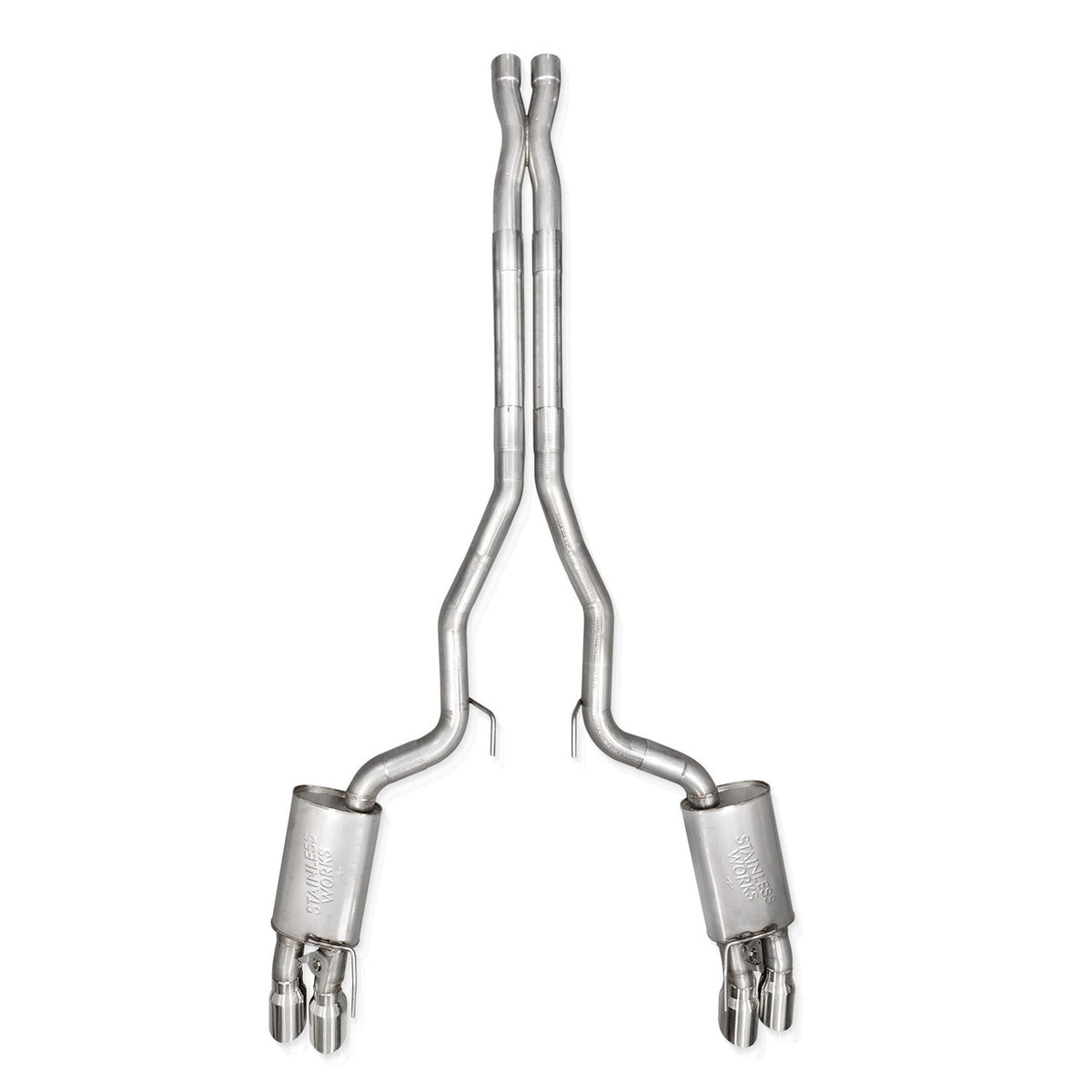 Stainless Works - 2024-26 Mustang GT Catback Quad Tips - M24QUADHFCR
