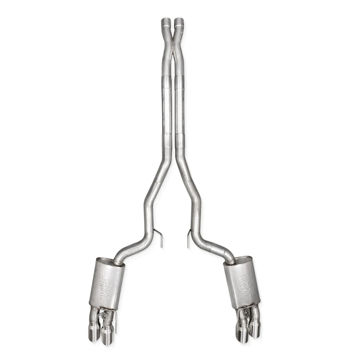 Stainless Works - 2024-26 Mustang GT Catback Quad Tips - M24QUADHPCL