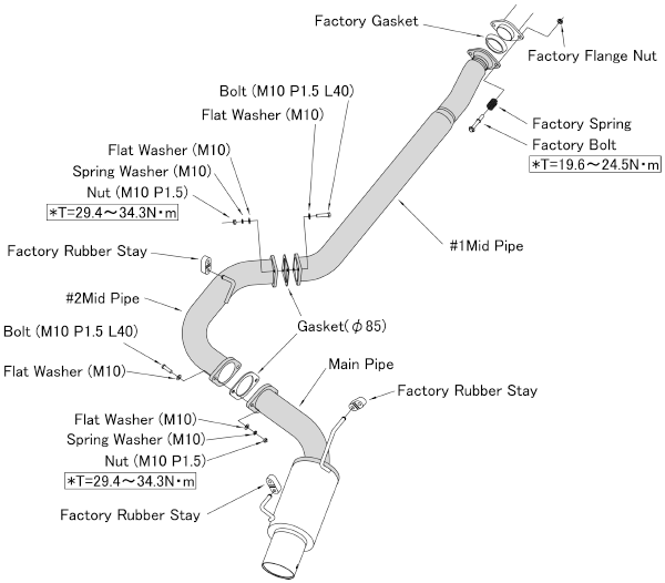 HKS RACING MUFFLER WRX STI SEDAN 11-14 USA - 31008-BF003