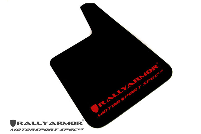 Rally Armor Universal Fit (No Hardware) Motorsport Spec Black UR Mud Flap Red Logo - MF20-MSUR-BK/RD by Rally Armor - front v