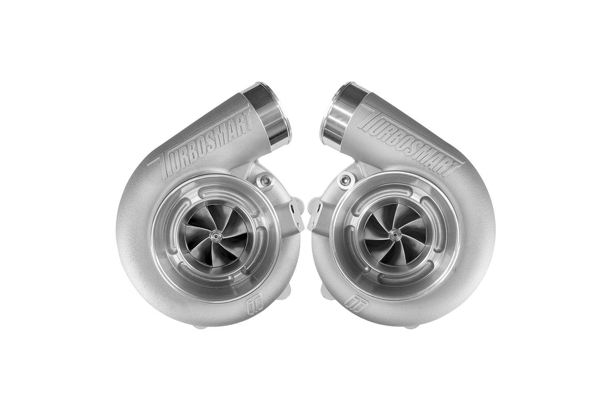 Turbosmart V-Band 1.07AR Oil Cooled TS-1-6466B Mirror Twin Turbo Package - TS-1-6466B-VB107E-MT