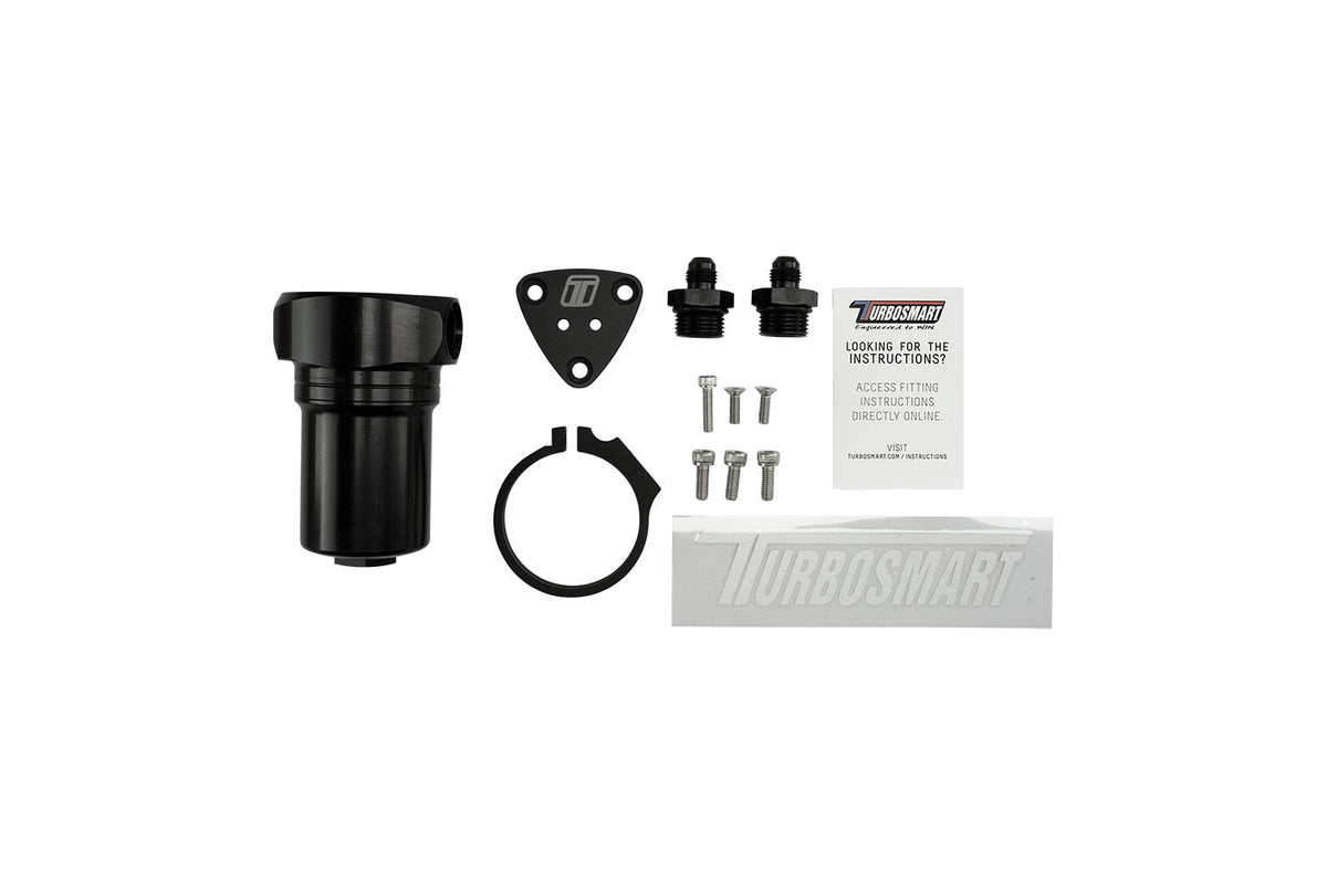 Turbosmart 10um 6AN Fuel Filter Canister - Black - TS-0402-1222
