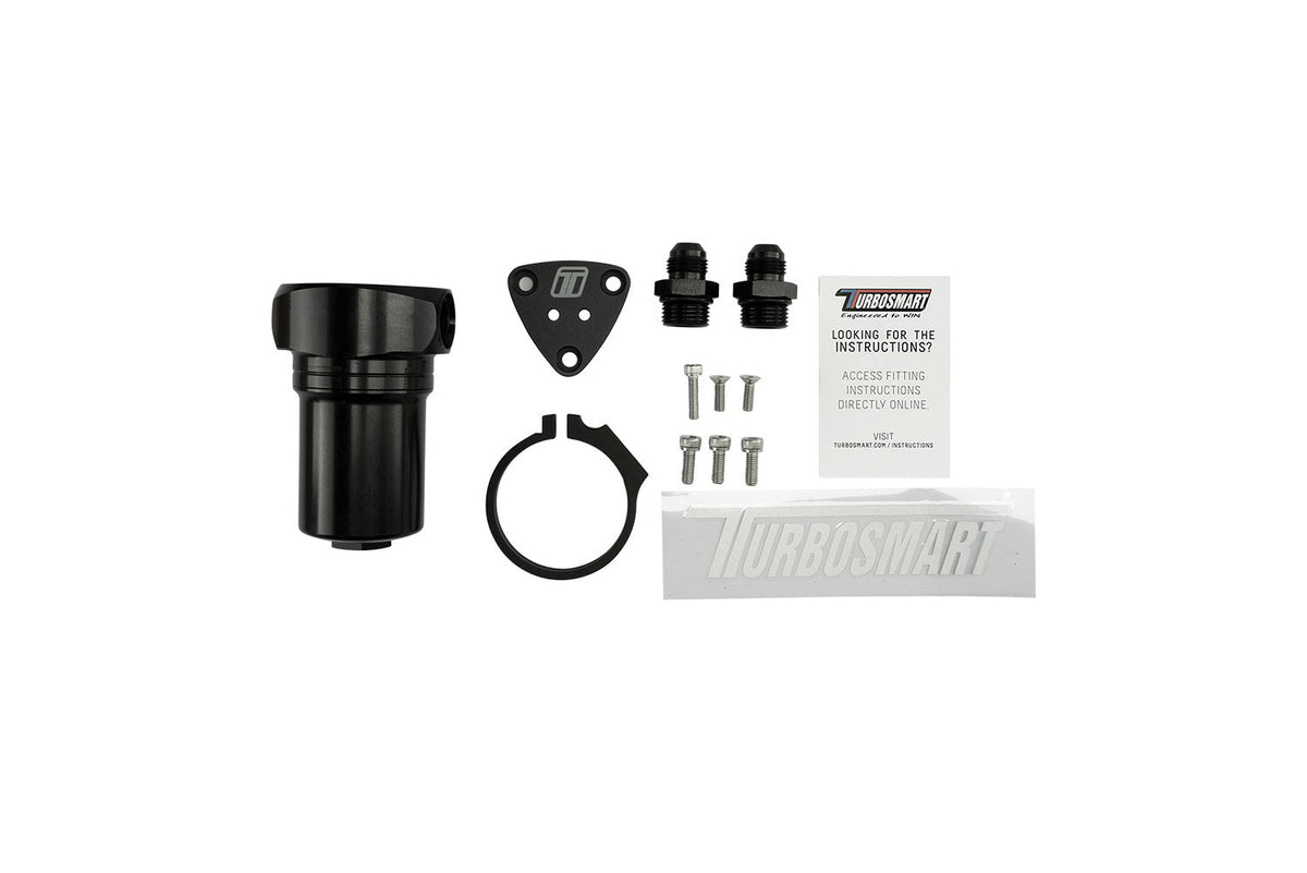 Turbosmart 10um 8AN Fuel Filter Canister - Black - TS-0402-1232