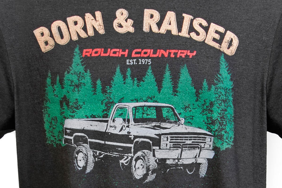 Rough Country T-Shirt | Born &amp; Raised | Black | XL