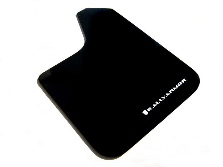 Rally Armor Universal Basic Mud Flap White Logo - MF12-BAS-WH by Rally Armor - front view