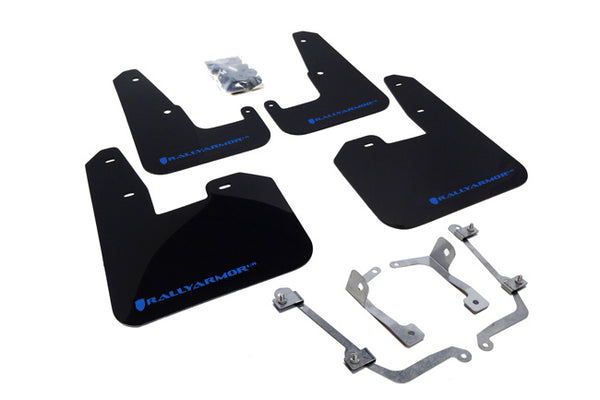 Rally Armor 08-11 Subaru STI (Hatch Only) / 11-14 WRX (Hatch Only) Black UR Mud Flap w/ Blue Logo - MF15-UR-BLK/BL for 2008-2