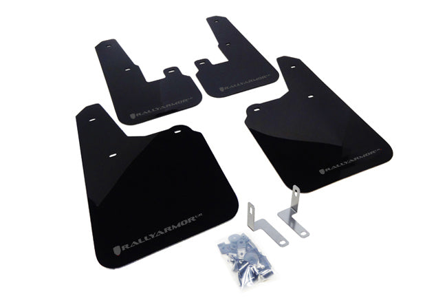 Rally Armor 10-14 Subaru Outback Black UR Mud Flap w/ Grey Logo - MF16-UR-BLK/GRY for 2010-2014 Subaru Outback - front view
