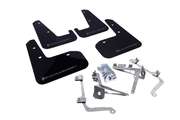 Rally Armor 11-14 Subaru WRX/STI (Sedan Only) Black UR Mud Flap w/ Grey Logo - MF19-UR-BLK/GRY for 2015-2021 Subaru WRX STI -