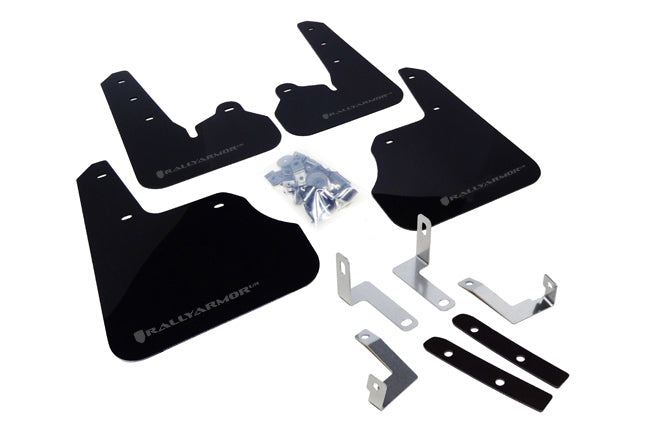 Rally Armor 12-16 Subaru Impreza Black UR Mud Flap w/ Grey Logo - MF22-UR-BLK/GRY for 2012-2016 Subaru Impreza - front view