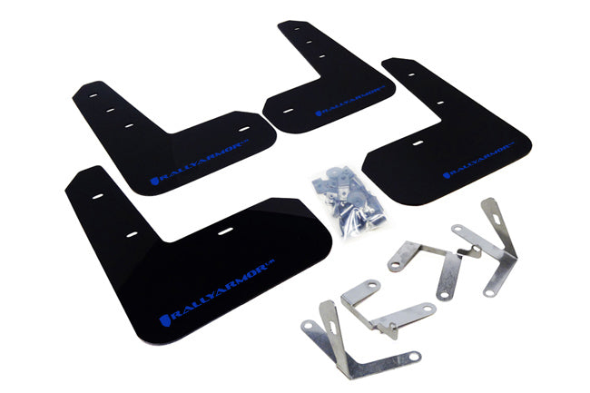 Rally Armor 13-17 Subaru BRZ / Scion FR-S Black UR Mud Flap w/ Blue Logo - MF23-UR-BLK/BL for 2013-2019 Subaru BRZ - front vi