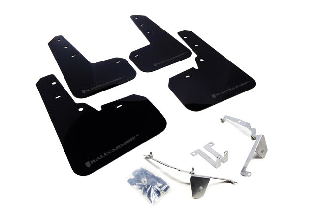 Rally Armor 13-17 Subaru Crosstrek XV Black UR Mud Flap w/ Grey Logo - MF26-UR-BLK/GRY for 2013-2017 Subaru Crosstrek - front