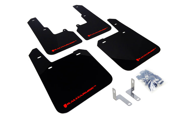 Rally Armor 15-19 Subaru Outback Black UR Mud Flap w/ Red Logo - MF36-UR-BLK/RD for 2015-2019 Subaru Outback - front view