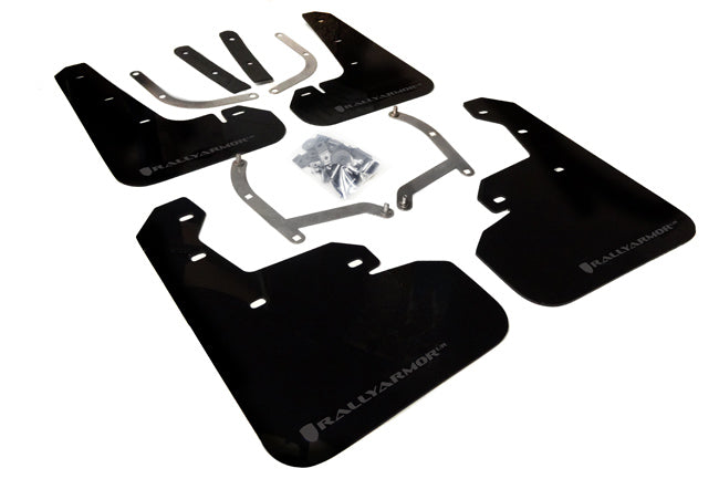 Rally Armor 17-22 Subaru Impreza Black UR Mud Flap w/ Grey Logo - MF45-UR-BLK/GRY for 2017-2023 Subaru Impreza - front view