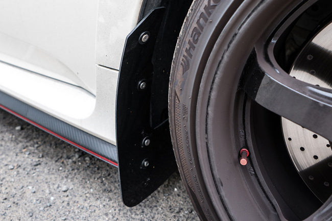 Rally Armor 17-22 Honda Civic Type R White UR Mud Flap w/Red Logo - MF47-UR-WH/RD