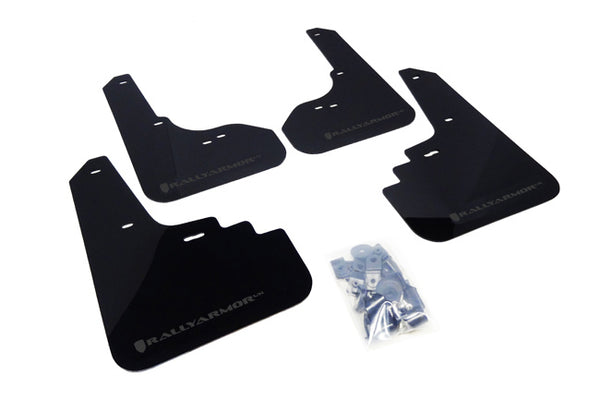 Rally Armor 05-09 Subaru Legacy GT / Outback Black UR Mud Flap w/ Grey Logo - MF4-UR-BLK/GRY for 2005-2009 Subaru Legacy - fr