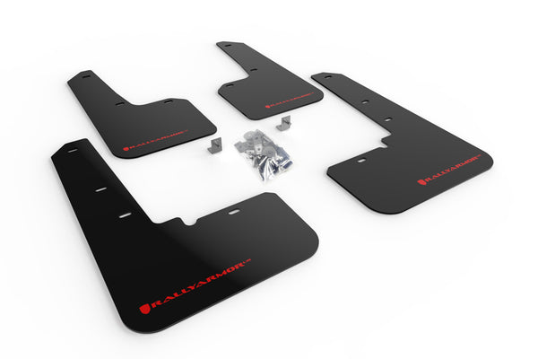 Rally Armor 20-22 Subaru Outback Black UR Mud Flap w/ Red Logo - MF66-UR-BLK/RD for 2020-2025 Subaru Outback - front view