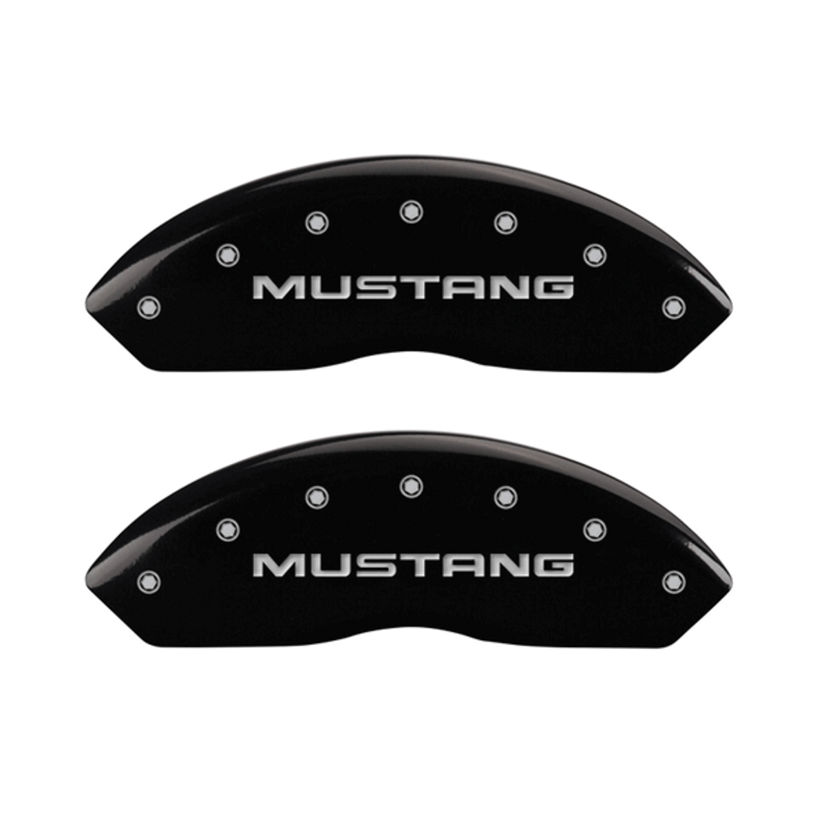 MGP 4 Caliper Covers Engraved Mustang 99-04 SN95/GT Black finish silver ch (set of 4) - 10095SMG1BK