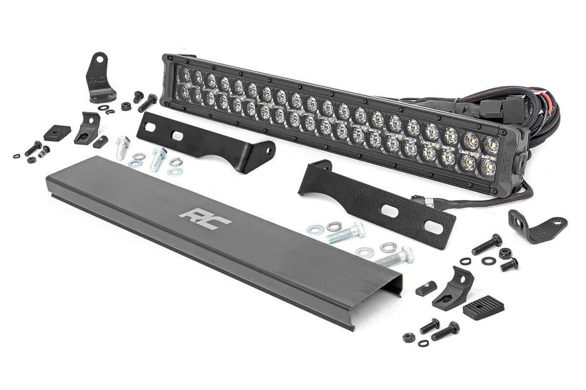 LED Light Kit | Bumper Mount | 20&quot; Black Dual Row| Amber DRL | Jeep Grand Cherokee WK2 (11-20)