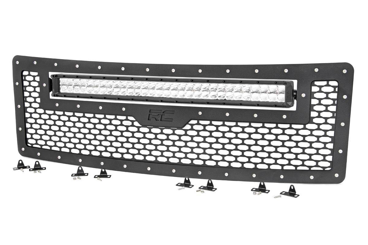 Mesh Grille | 30&quot; Dual Row LED | Chrome | White DRL | Ford F-150 (09-14)