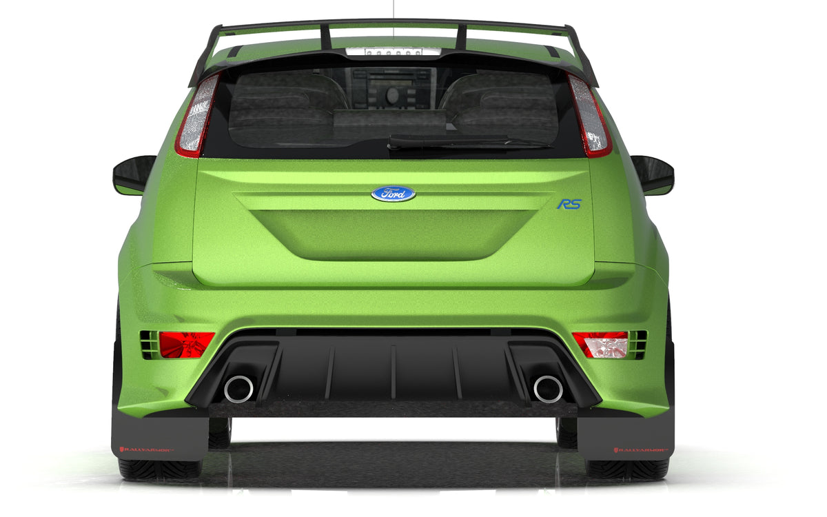 Rally Armor 09-11 Ford Focus MK2 RS Black UR Mud Flap Red Logo - MF56-UR-BLK/RD