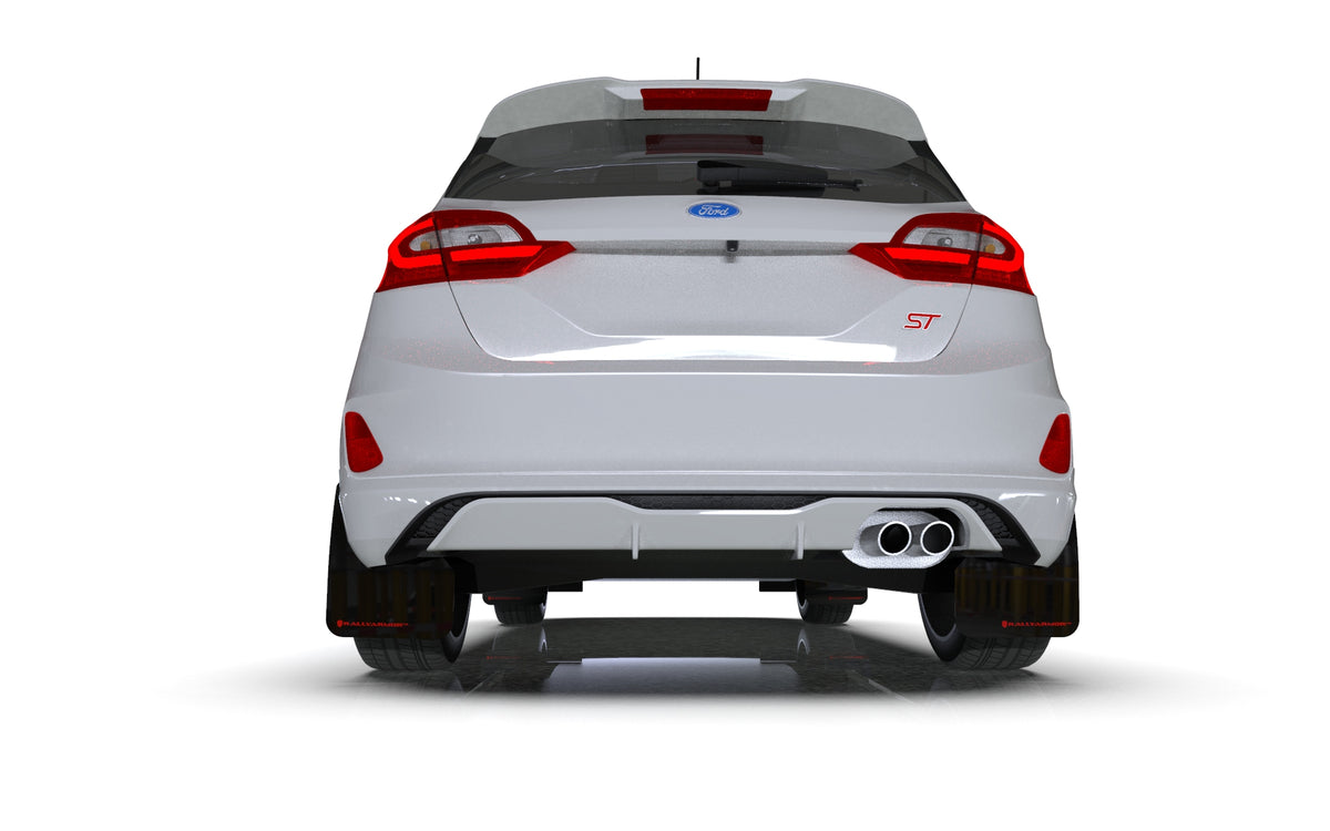 Rally Armor 18-23 Ford Fiesta ST MK8 Black UR Mud Flap w/Blue Logo - MF60-UR-BLK/BL