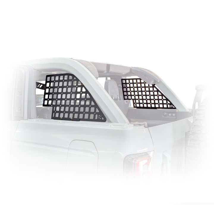 Turn Offroad 2021+ Ford Bronco Rear Window Molle Panels - IA1-RW4 for 2021-2026 Ford Bronco - angle view