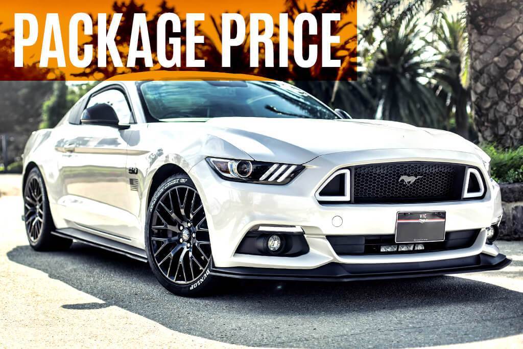 White Mustang S550 FM Front Lip/Side Splitters &amp; Rear Diffuser