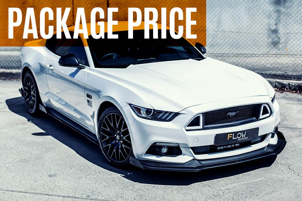 White Mustang S550 FM Front Lip/Side Splitters &amp; Rear Diffuser