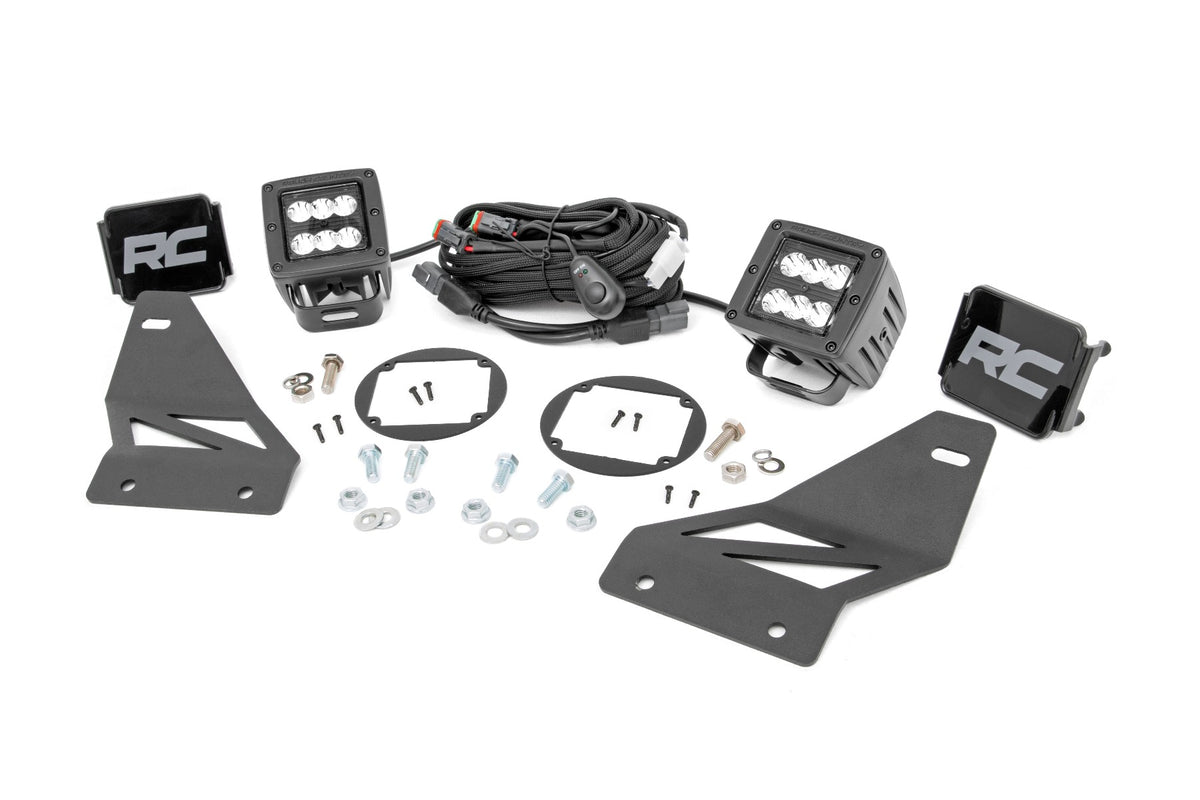 LED Light Kit | Fog Mount | 2&quot; Black Pair | Spot | Nissan Frontier (05-20)