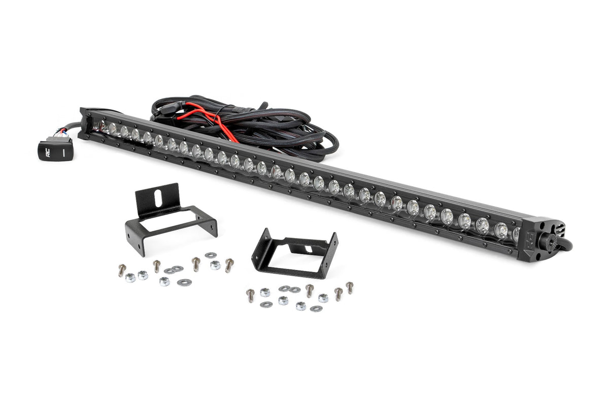 LED Light Kit | Grill | 30&quot; Black Single Row | White DRL | Ford F-250/F-350 Super Duty (11-16)