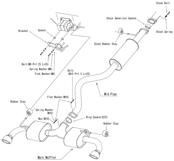 HKS Super Turbo Muffler GR Yaris - 31029-AT017