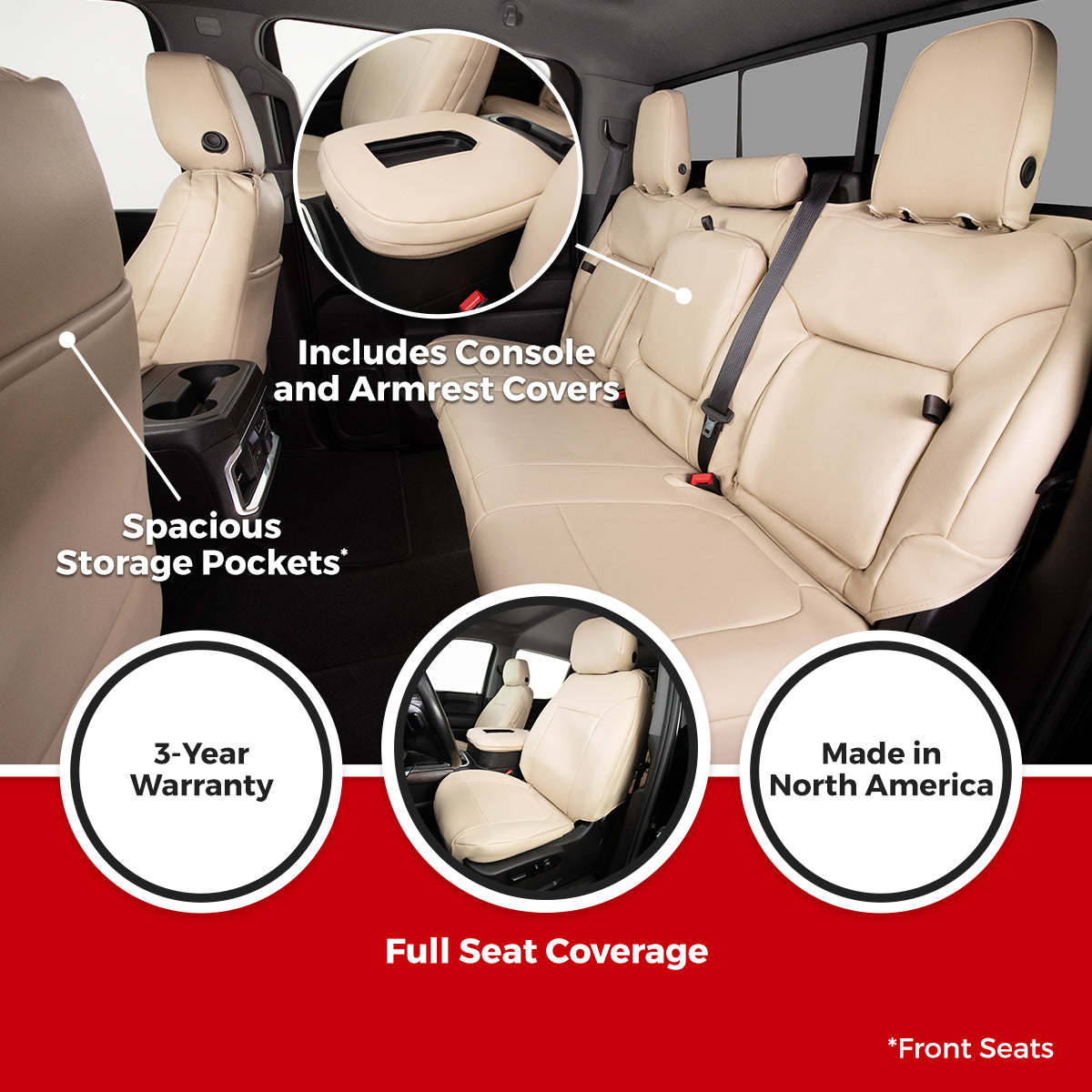 Covercraft 24-26 Toyota Grand Highlander Leatherette PrecisionFit Custom Second Row Seat Covers - GTT4578LTLG
