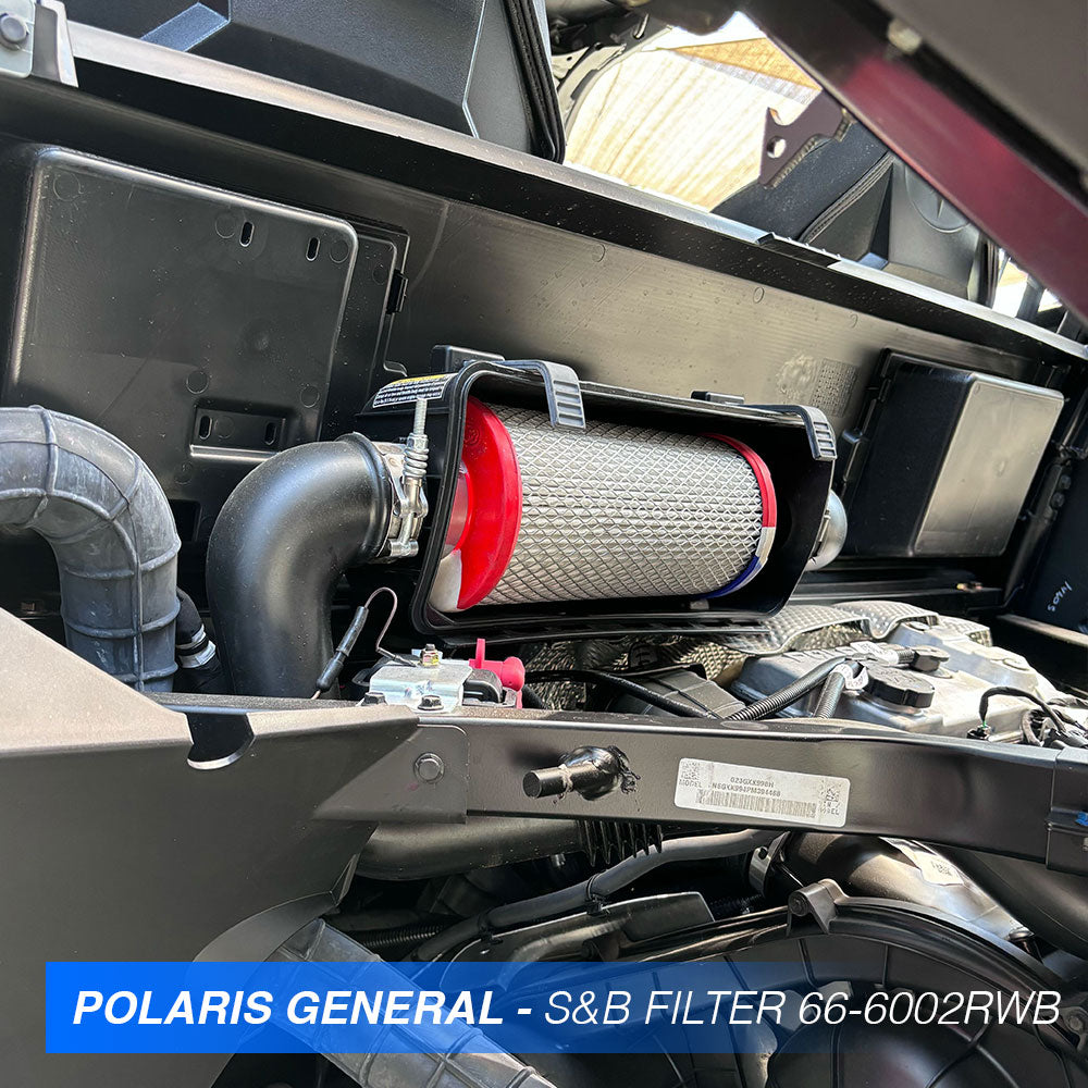 S&amp;B REPLACEMENT FILTER FOR 2015-2025 POLARIS RZR 900 / S1000, 2016-2025 POLARIS GENERAL, 2024-2025 POLARIS RANGER XD 1500 - 66-6002RWB