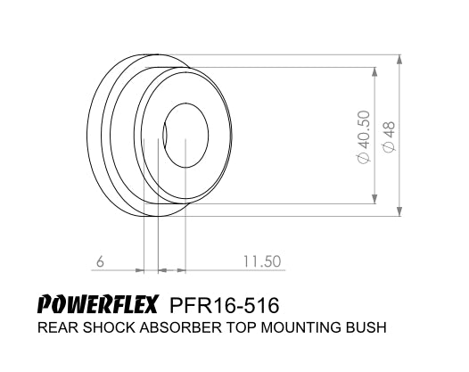 Powerflex - Fiat 500 Rear Shock Top Mount Bushing - PFR16-516