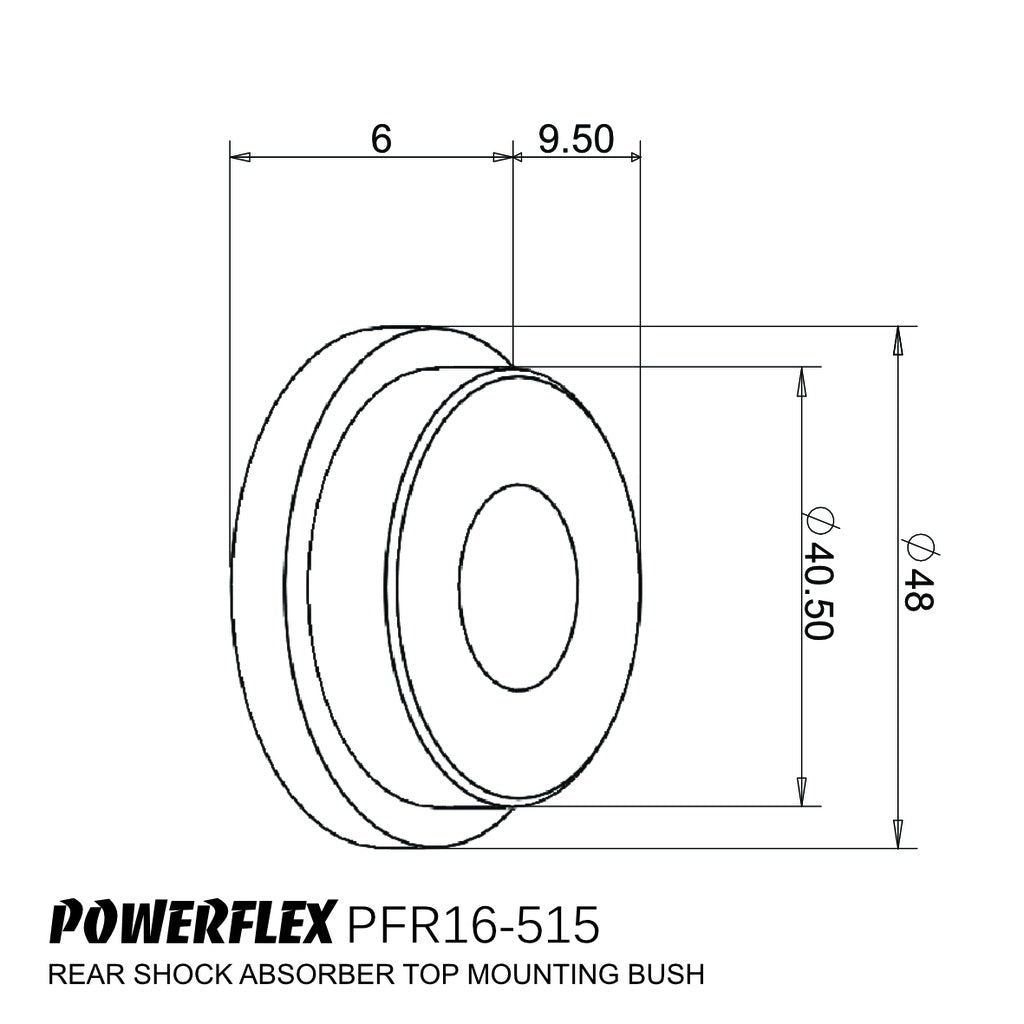 Powerflex - Fiat 500 Rear Shock Top Mount Bushing - PFR16-515